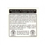 Click Here For Full Product Info 5143 DECAL-FUEL RECOMMENDATION-73-74