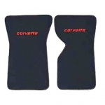 Click Here For Full Product Info E14835LC MAT SET-FLOOR-CUT PILE-WITH EMBROIDERED CORVETTE LOGO-COLORS-PAIR-69