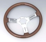 Click Here For Full Product Info E11881 WHEEL-STEERING-MAHOGANY-WITH CHROME PLATED SPOKES-67-82