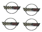 Click Here For Full Product Info E12540 EMBLEM SET-WHEEL-CENTER CAP-3 DOMED-BLACK-4 PIECES-91-96