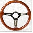 Click Here For Full Product Info E13320 WHEEL-STEERING-MAHOGANY-LAMINATED-CHROME SPOKES-14 INCH-69-82
