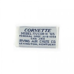 Click Here For Full Product Info E13921 LABEL-SEAT BELT-ORIGINAL STYLE WOVEN CORVETTE-65