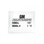 Click Here For Full Product Info E13924 LABEL-SEAT BELT-HAMILL C-10 WITH DATE STAMPING SERVICE-67 NO LONGER AVAILABLE