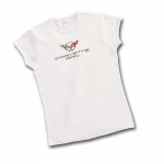 Click Here For Full Product Info E15609 SHIRT-LADIES-JUNIOR-CORVETTE GIRL-WHITE