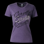 Click Here For Full Product Info E15612 SHIRT-LADIES-JUNIORS-CORVETTE-BLENDED COTTON-HEATHER PURPLE