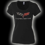 Click Here For Full Product Info E15652 SHIRT-LADIES-C6 RHINESTONE-100% COTTON-BLACK