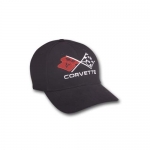 Click Here For Full Product Info E15659 CAP-CORVETTE CROSSFLAG-BLACK