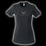 Click Here For Full Product Info E15814 SHIRT-LADIES-C7 CORVETTE-BLENDED COTTON-HEATHER BLACK