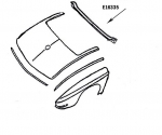 Click Here For Full Product Info E16335 SUPPORT-REAR UPPER PANEL-CONVERTIBLE-PRESS MOLDED-WHITE-63-65