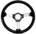 Click Here For Full Product Info E16377 WHEEL-STEERING-BLACK WOOD FINISH-CHROME SPOKES WITH SLOTS-63-82