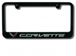 Click Here For Full Product Info E17097 FRAME-LICENSE PLATE-SINGLE C7 FLAG-BLACK