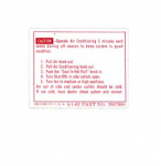 Click Here For Full Product Info E18988 DECAL-AIR CONDITIONING-INSTRUCTIONS-EACH-63