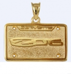 Click Here For Full Product Info E19396 JEWELRY-LICENSE PLATE-14K GOLD PLATE OVER .925 STERLING SILVER-CORVETTE C6-Z06