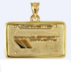 Click Here For Full Product Info E19398 JEWELRY-LICENSE PLATE-14K GOLD PLATE OVER .925 STERLING SILVER-CORVETTE GRAND SPORT