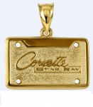 Click Here For Full Product Info E19399 JEWELRY-LICENSE PLATE-14K GOLD PLATE OVER .925 STERLING SILVER-CORVETTE STING RAY