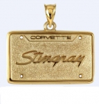 Click Here For Full Product Info E19400 JEWELRY-LICENSE PLATE-14K GOLD PLATE OVERV .925 STERLING SILVER-CORVETTE STINGRAY