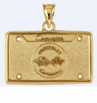 Click Here For Full Product Info E19406 JEWELRY-LICENSE PLATE-14K GOLD PLATE OVER .925 STERLING SILVER-CORVETTE C1 EMBLEM