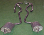 Click Here For Full Product Info E20102 EXHAUST SYSTEM-STAINLESS STEEL-2.5 INCH-SMALL BLOCK-MANUAL-WELDED MUFFLER-63-NO LONGER AVAILABLE