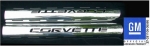 Click Here For Full Product Info E20797 SHIELD-SIDE EXHAUST-POLISHED STAINLESS STEEL-WITH CORVETTE LOGO- PAIR-63-82