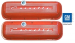 Click Here For Full Product Info E20908 COVER-VALVE-BIG BLOCK-ORANGE POWDER COATED SAND CAST ALUMINUM-TALL-PAIR-65-74