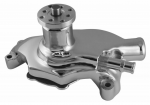 Click Here For Full Product Info E21063 PUMP-WATER-NEW-CHROME-IRON HOUSING-SMOOTHIE-SHORT-SMALL BLOCK-REV. ROTATION-55-71