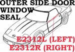 Click Here For Full Product Info E2312L SEAL-WINDOW-OUTER SIDE DOOR PANEL-COUPE AND CONVERTIBLE-LEFT-84-96