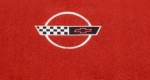 Click Here For Full Product Info E23681 MAT SET-FLOOR-CUT PILE-WITH CORVETTE IN CIRCLE LOGO-COLORS-PAIR-84-87