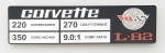 Click Here For Full Product Info E23686 TEMPORARILY UNAVAILABLE PLATE-CONSOLE-ENGINE DATA-L82-1978