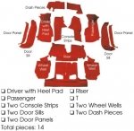 Click Here For Full Product Info E598578 CARPET SET-COMPLETE-CONVERTIBLE-CUT PILE-POLY BACK-RUBY RED-93