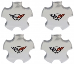 Click Here For Full Product Info E6121 CAP SET-CENTER WHEEL-CHROME-CORVETTE LOGO-4 PIECE-2000-04