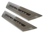 Click Here For Full Product Info E21328 Sill Plate-Door-Outer-Polished-W/ Carbon Fiber Corvette Inlay-Pair-05-13