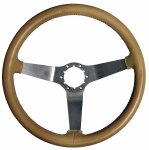 Click Here For Full Product Info E8034 WHEEL-STEERING-LEATHER-WITH BRUSHED STAINLESS STEEL SPOKES-77-79 -TEMPORARILY UNAVAILABLE