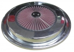 Click Here For Full Product Info E9944 LID-AIR CLEANER-CHROME-RED FILTER TOP-76-81