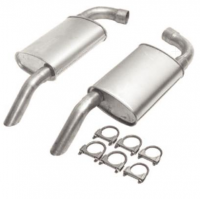 E20346 EXHAUST SYSTEM-ALUMINIZED-AUTOMATIC-HEADERS AND STOCK MUFFLERS-74-76 E20346 EXHAUST SYSTEM-ALUMINIZED-AUTOMATIC-HEADERS AND STOCK MUFFLERS-74-76