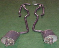 E20102 EXHAUST SYSTEM-STAINLESS STEEL-2.5 INCH-SMALL BLOCK-MANUAL-WELDED MUFFLER-63-NO LONGER AVAILABLE