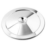 E14525 LID-AIR CLEANER-TRIPLE CHROME PLATE-WITH CURVED SILK SCREEN-66-69 DISCONTINUED