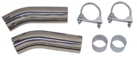 EC551 EXHAUST TIPS-POLISHED STAINLESS STEEL-NON FLARED-WITH CLAMPS-PAIR-74-82 TEMPORARILY DISCONTINUED